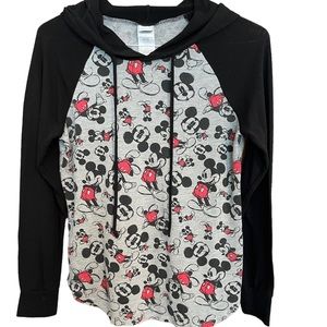 Mickey Mouse Gray and Black Hoodie Women’s Size Medium
